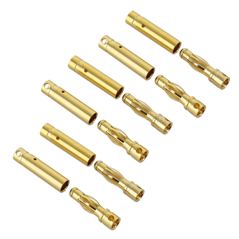 CONNETTORI GOLD 4mm MASCHI/FEMMINE 6cp