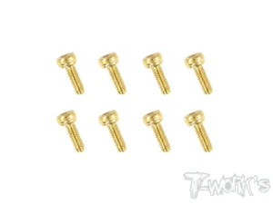 T-Work's 2x6mm VITI TESTA CILINDRO ACCIAO GOLD 8pz