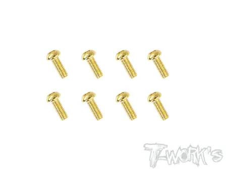 T-Work's 2,5x6mm VITI BOTTONE ACCIAO GOLD 8pz