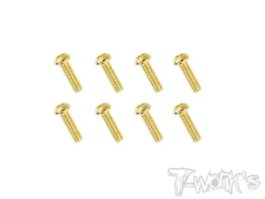 T-Work's 2,5x8mm VITI BOTTONE ACCIAO GOLD 8pz