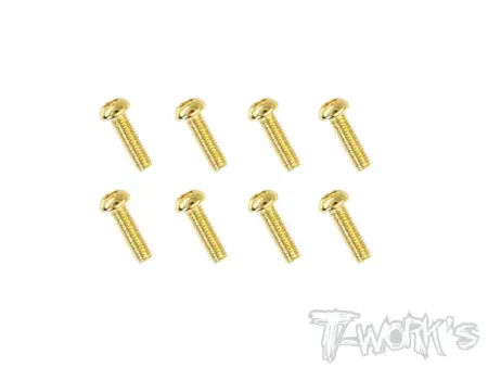 T-Work's 2,5x8mm VITI BOTTONE ACCIAO GOLD 8pz
