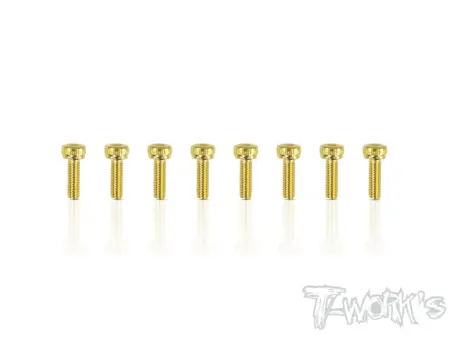 T-Work's 2,5x8mm VITI TESTA CILINDRO ACCIAO GOLD