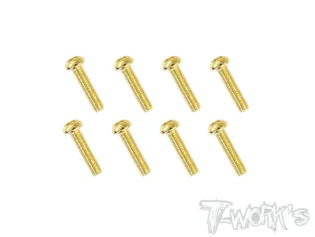 T-Work's 2,5x10mm VITI BOTTONE ACCIAO GOLD 8pz
