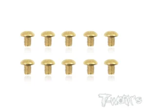 T-Work's 3x4mm VITI BOTTONE ACCIAO GOLD 10pz