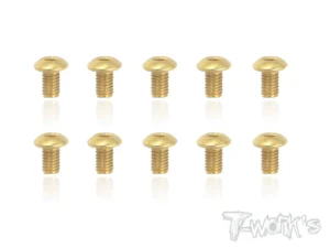 T-Work's 3x5mm VITI BOTTONE ACCIAO GOLD 10pz