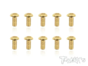 T-Work's 3x6mm VITI BOTTONE ACCIAO GOLD 10pz