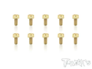 T-Work's 3x6mm VITI TESTA CILINDRO ACCIAO GOLD 10pz