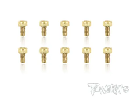 T-Work's 3x6mm VITI TESTA CILINDRO ACCIAO GOLD 10pz