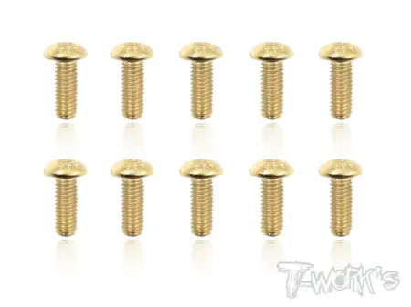 T-Work's 3x8mm VITI BOTTONE ACCIAO GOLD 10pz
