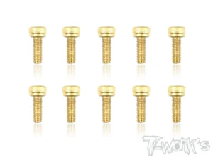 T-Work's 3x8mm VITI TESTA CILINDRO ACCIAO GOLD 10pz