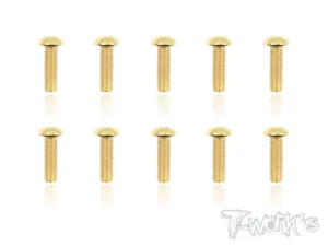 T-Work's 3x10mm VITI BOTTONE ACCIAO GOLD 10pz