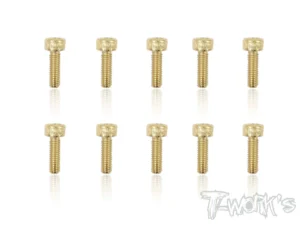 T-Work's 3x10mm VITI TESTA CILINDRO ACCIAO GOLD 10pz