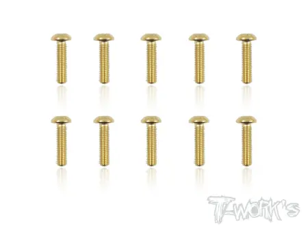 T-Work's 3x12mm VITI BOTTONE ACCIAO GOLD 10pz