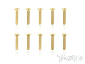 T-Work's 3x14mm VITI BOTTONE ACCIAO GOLD 10pz