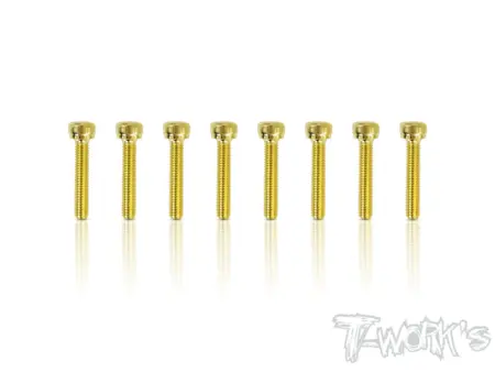 T-Work's 3x16mm VITI TESTA CILINDRO ACCIAO GOLD 8pz