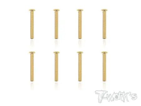 T-Work's 3x20mm VITI BOTTONE ACCIAO GOLD 8pz