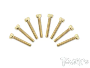 T-Work's 3x20mm VITI TESTA CILINDRO ACCIAO GOLD 8pz