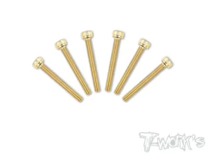 T-Work's 3x22mm VITI TESTA CILINDRO ACCIAO GOLD 6pz