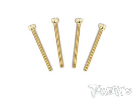 T-Work's 3x35mm VITI TESTA CILINDRO ACCIAO GOLD 4pz