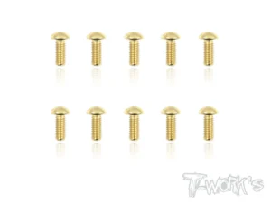 T-Work's 4x6mm VITI BOTTONE ACCIAO GOLD 10pz
