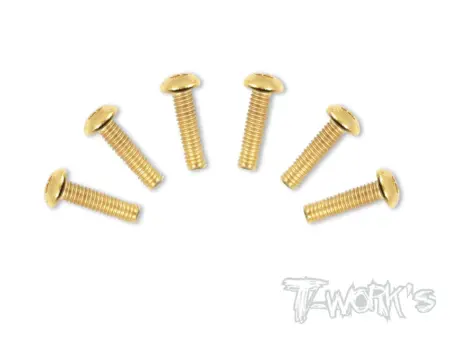 T-Work's 4x16mm VITI BOTTONE ACCIAO GOLD 6pz