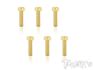T-Work's 4x16mm VITI TESTA CILINDRO ACCIAO GOLD 6pz