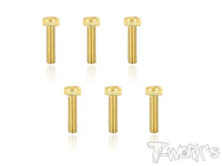 T-Work's 4x16mm VITI TESTA CILINDRO ACCIAO GOLD 6pz