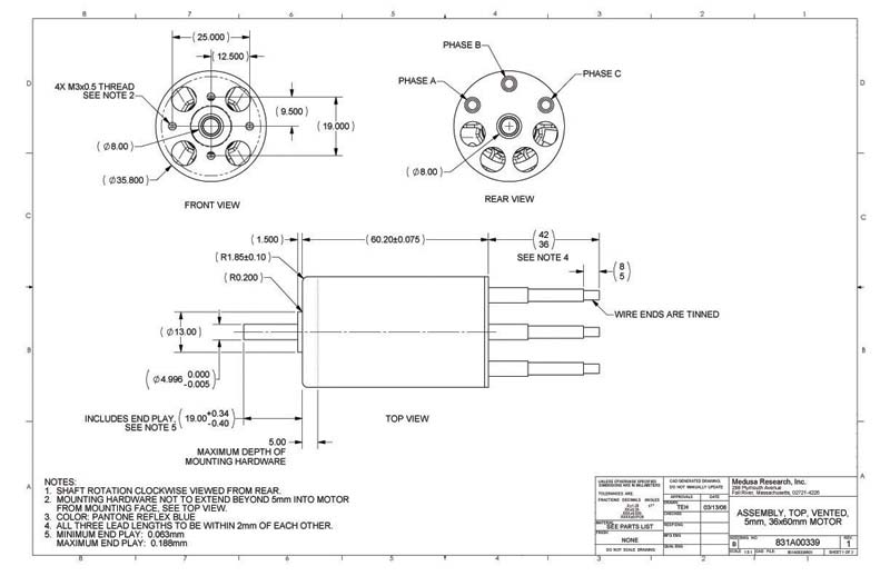 V2 BRUSHLESS MOTOR 36X60MM 1300KV 5MM SH - immagine 3