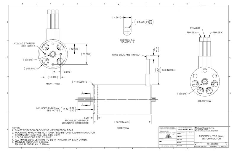 V2 BRUSHLESS MOTOR 36X60MM 1300KV 5MM SH - immagine 3
