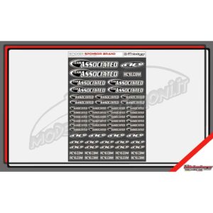 ASSOCIATED BRAND DECAL SHEET WHITE
