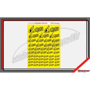 ALPHA BRAND DECAL SHEET FLU YELLOW