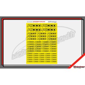 PICCO BRAND DECAL SHEET FLU YELLOW
