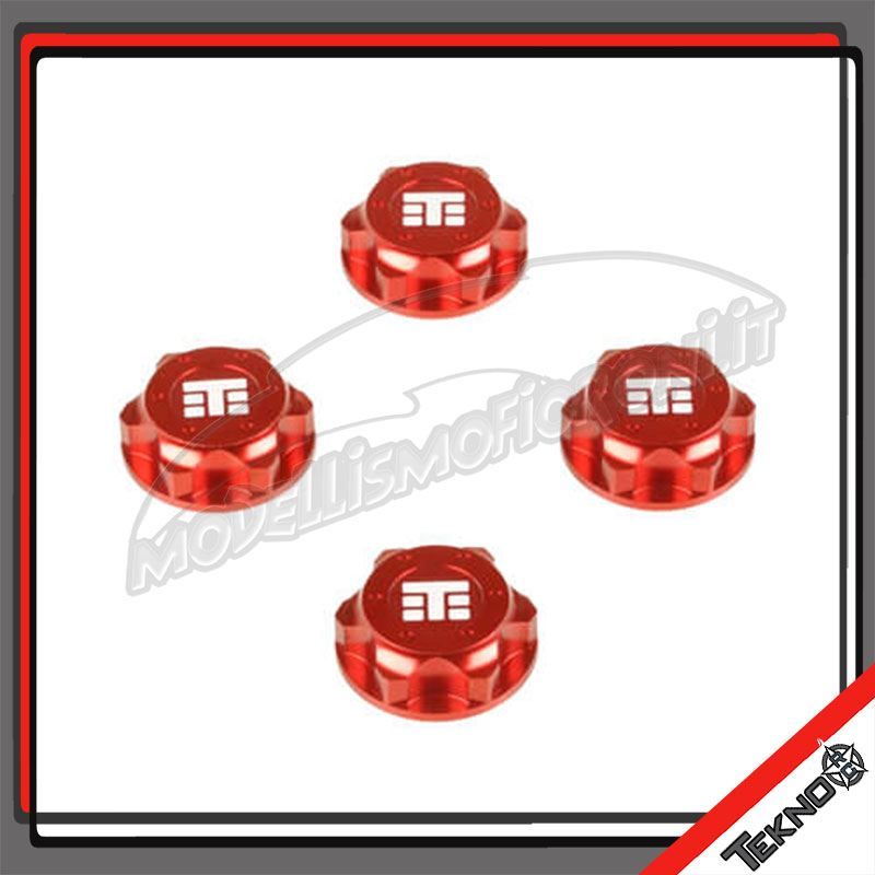 DADI RUOTA CHIUSI ROSSI T LOGO (4pz)