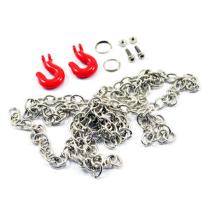 SET GANCI E CATENA METALLO (80cm) RED