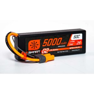 SPEKTRUM LIPO 5000mAh 2S 50C Smart G2 Hard Case IC5 SPMX52S50H5