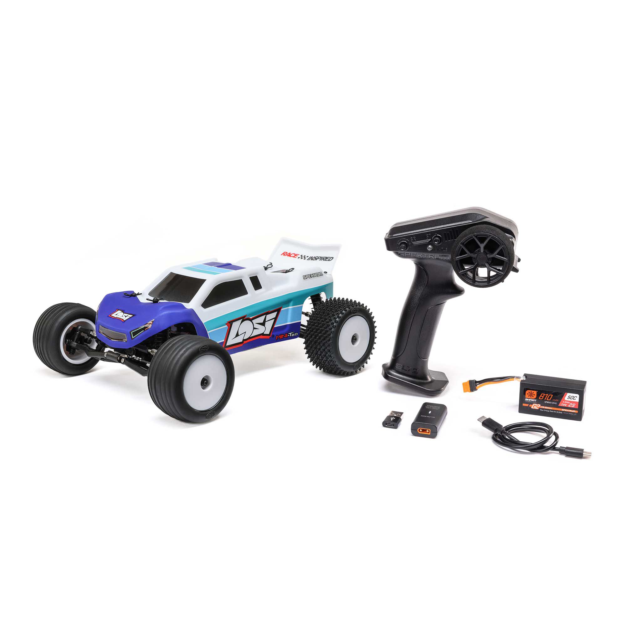 Losi Mini-T 2.0 2S Stadium Truck Brushless 1:18 RTR Blu LOS-1056T2 - immagine 2