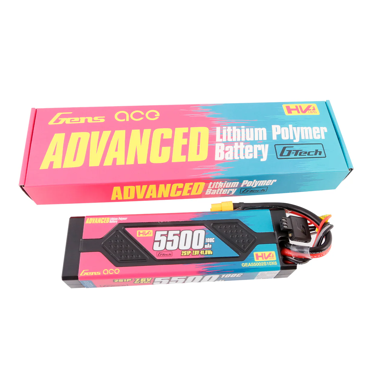 Gens Ace Advanced HV 5500mAh 2S 7.6V 100C Hard Case GEA55002S10X6 - immagine 5