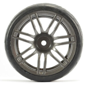 Fastrax Set 4pz Gomme 1/10 Street Tread Cerchio Gun Metal FAST0078GM