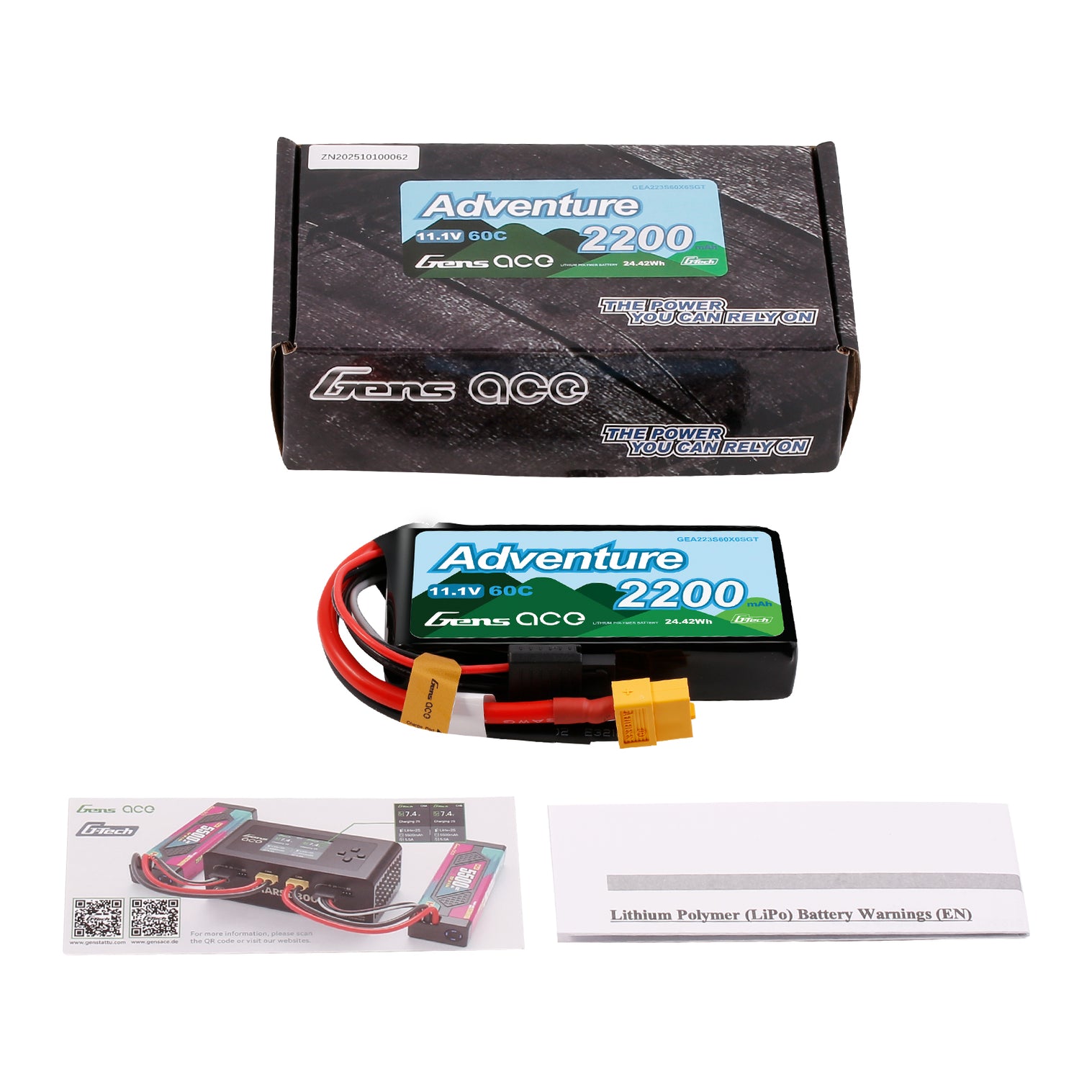 Gens Ace Adv G-Tech 2200mAh 3S 11.1V 60C GEA223S60X6SGT - immagine 4