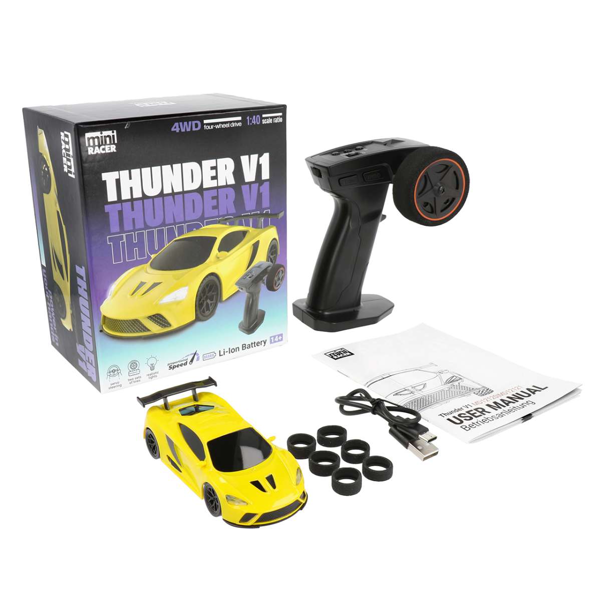 MODSTER Mini Racer Thunder V1 Gialla 1/40 MD-12120 - immagine 6