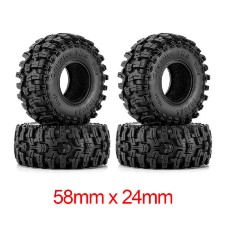 INJORA 1.0" 58*24mm Gomme Swamp Stomper SCX24 YQT-1015