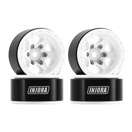 INJORA Cerchi 1.0" -4.7mm Offset Alluminio Bianco YQW-1012WH