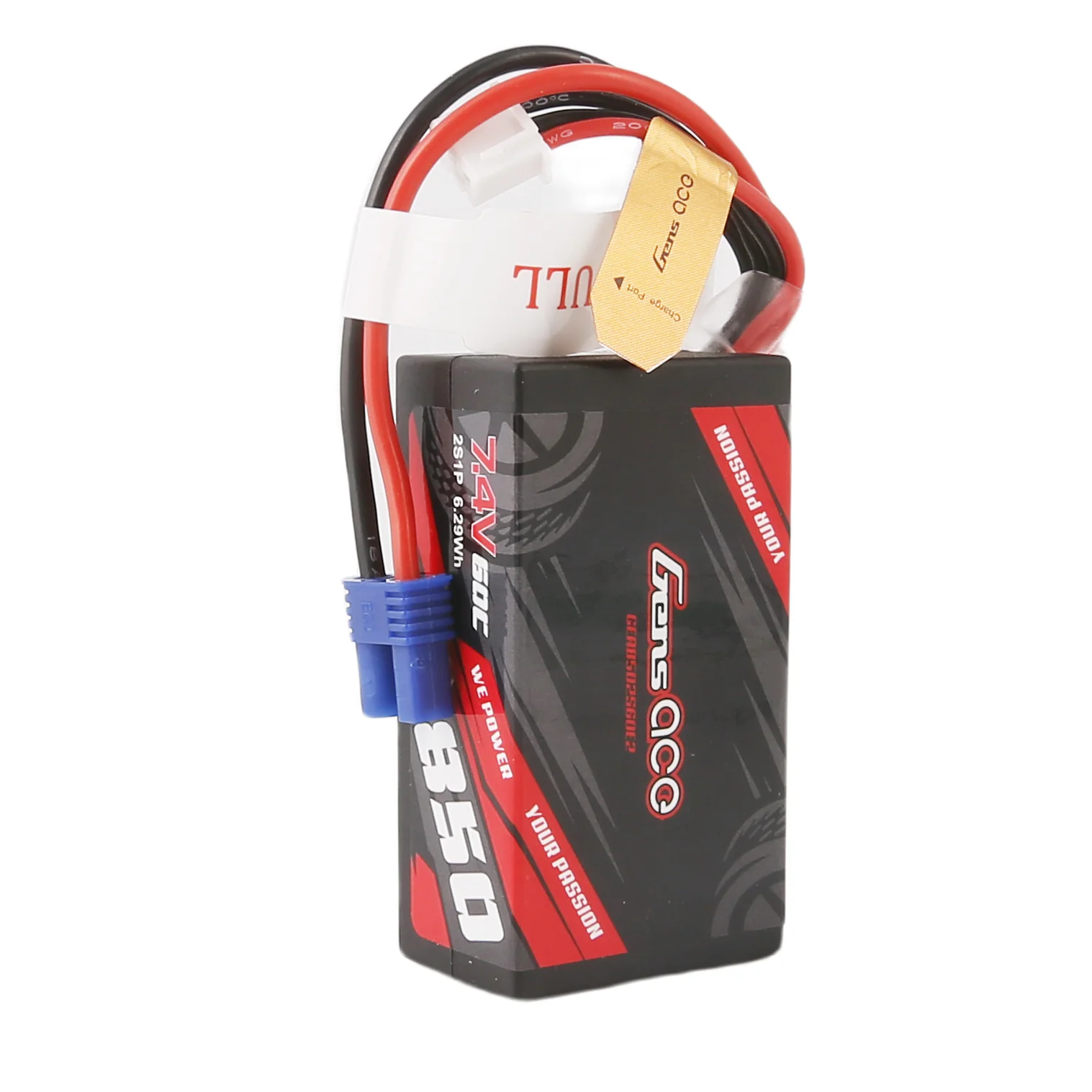 GENS ACE 850mAh 7.4V 2S1P 60C Lipo con EC2 GEA8502S60E2 - immagine 4