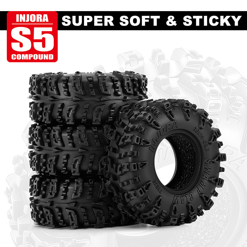 INJORA SCX30 0.7" 36*14mm Gomme Swamp Claw T7019 - immagine 3