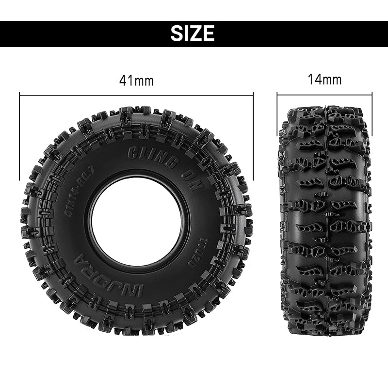 INJORA 0.7" 41*14mm Gomme Cling On 1/30 SCX30 T7020 - immagine 5