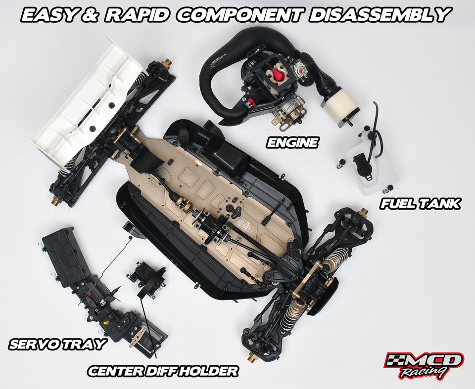 MCD Racing RR5 Max Pro 1/5 Scale Buggy - Rolling Chassis 00515001 - immagine 6