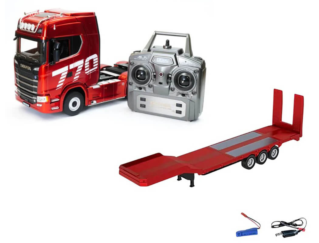 HUINA SCANIA 770S SET CAMION DA TRASPORTO E RIMORCHIO RC RTR CY1501A-R - immagine 2