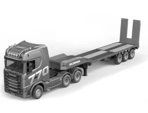 Set camionHUINA art CY1501A‑S completo di rimorchio colore silver RC motorizzato